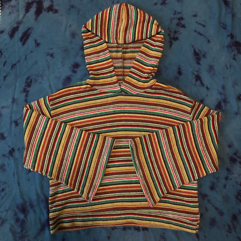 Earthbound rainbow striped knit hoodie